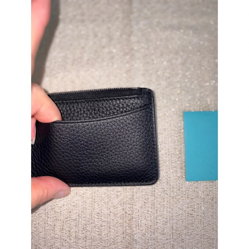 Tiffany & Co Card Case coin purse Black new Return to Tiffany Pebbled Leather